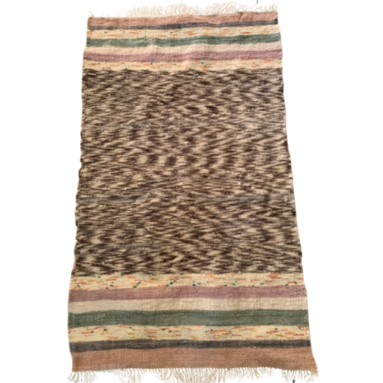 Moroccan Hanbel Rug, 3 ft 3 in × 4 ft 11 in, Dark Brown Multi-Color